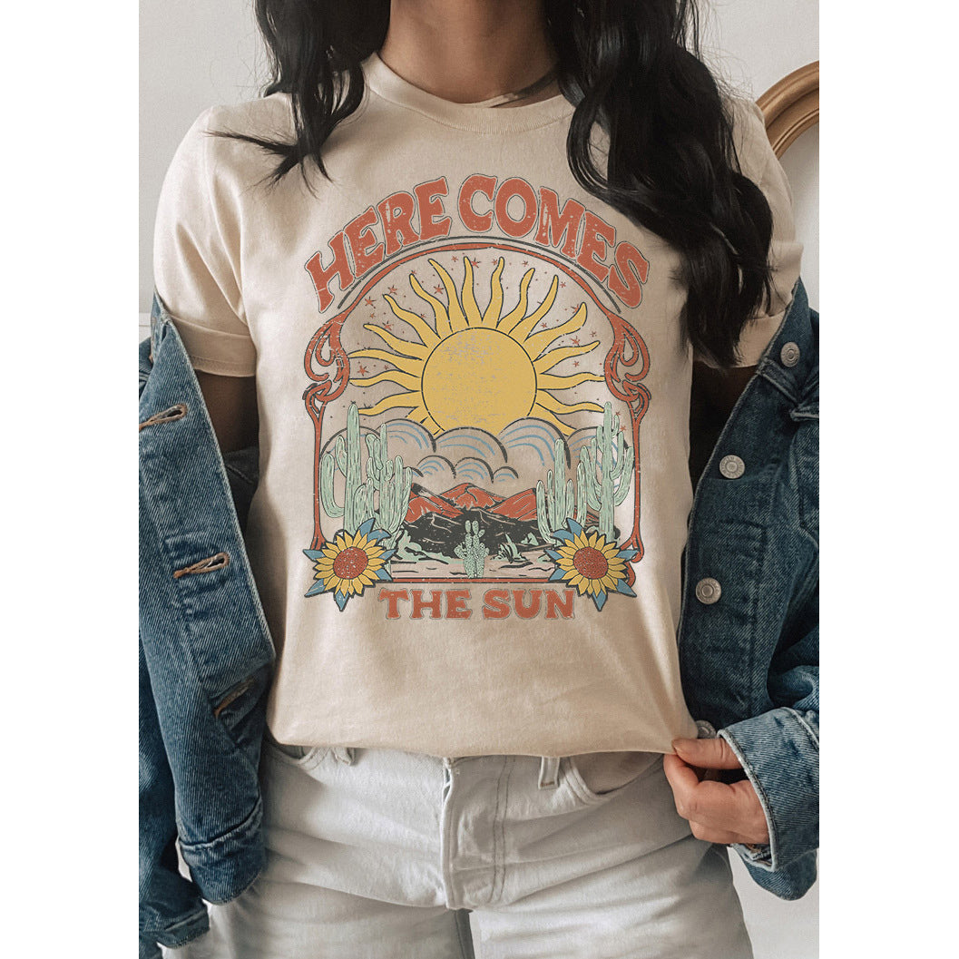 Here Comes The Sun Printed T-shirt