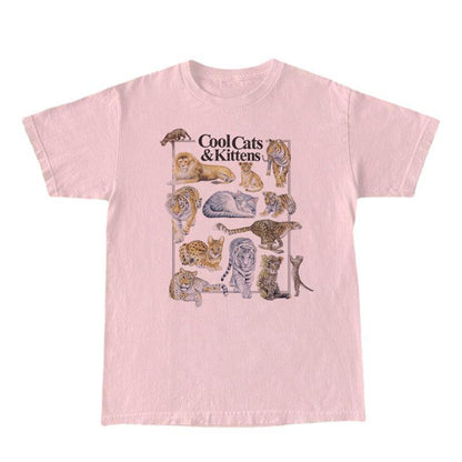 Printed Cool Cat Vintage T-shirt Unisex