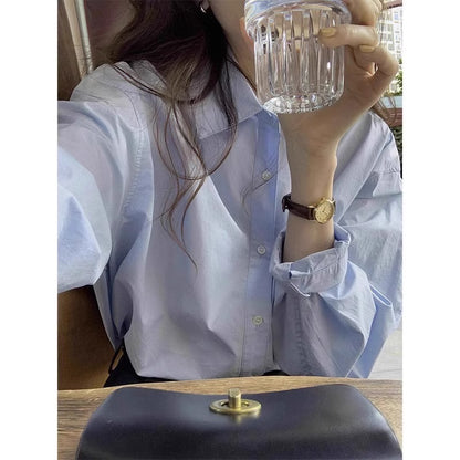 White Cotton Shirt Women's Long Sleeve