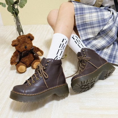 Harajuku Mori Cute Girl Retro Fan Thick-soled Martin Short Boots