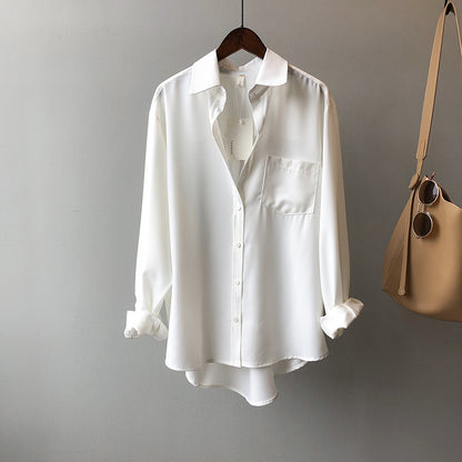 Women's long sleeve lapel shirt