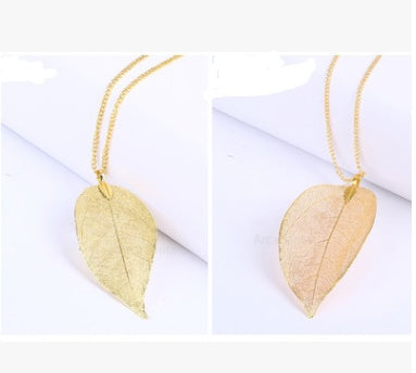 Elegant Gold Leaf Pendant Necklace for Everyday Wear