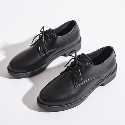 New Style Small Leather Shoes Women's Casual Lace Up Work Shoes