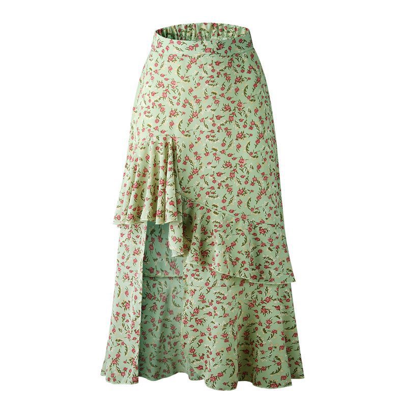 Floral Chiffon Wrap Skirt for Women