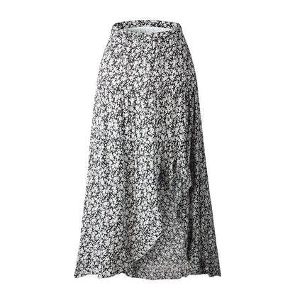 Floral Chiffon Wrap Skirt for Women