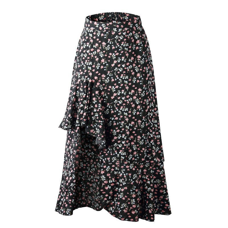 Floral Chiffon Wrap Skirt for Women