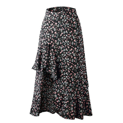 Floral Chiffon Wrap Skirt for Women