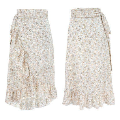 Floral Chiffon Wrap Skirt for Women