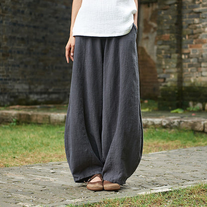 Retro Slimming Washed Casual Bloomers Trousers