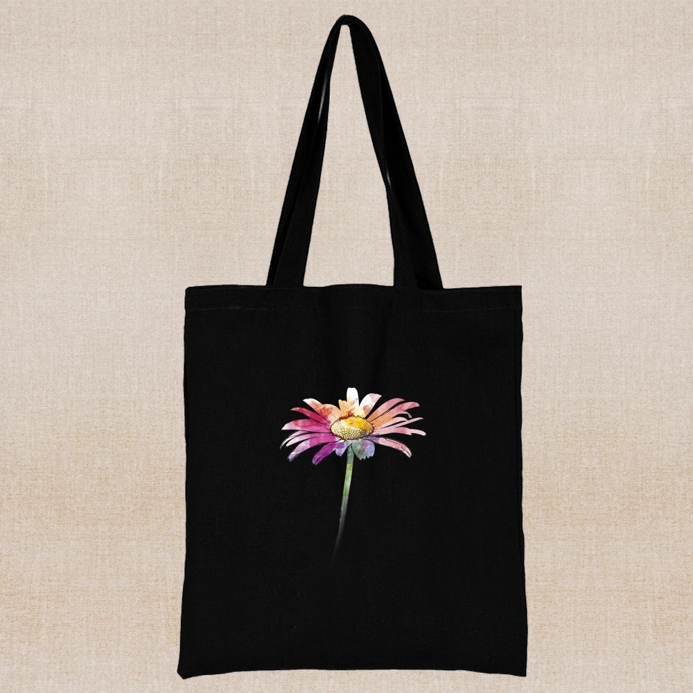 Daisy Print Canvas Shopping Bag: Eco-Friendly Style