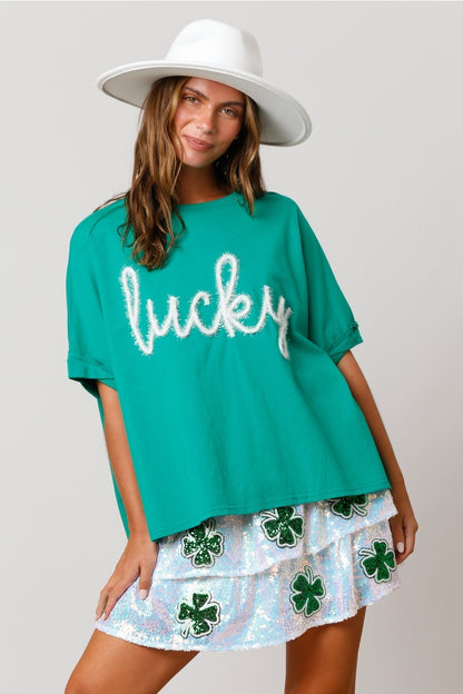 Chic Sequined Lucky Top for Women