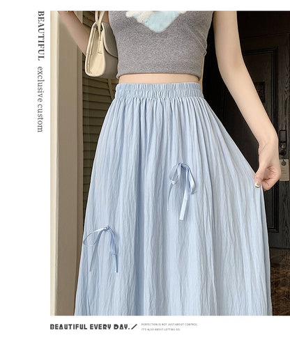 French Ballet Style Bow Layered Cake Dress Skirt For Women