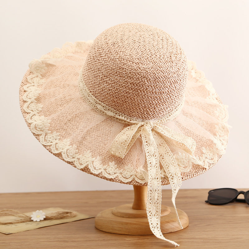 Princess Lolita Straw Hat Lace Butterfly Festival Soft Sister Hat Female Sunscreen Sunscreen French Ladies Style Top Hat