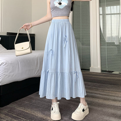 French Ballet Style Bow Layered Cake Dress Skirt For Women