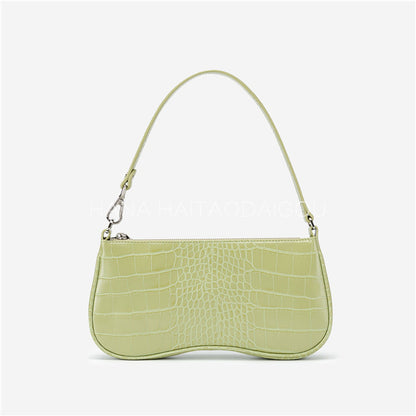 Vintage Crocodile PU One-Shoulder Handbag