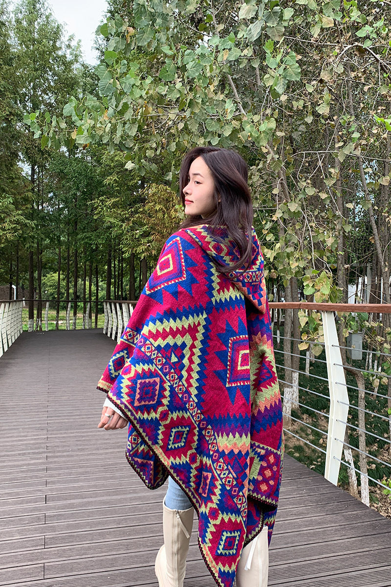 Bohemian Shawl Cloak: Warm & Stylish