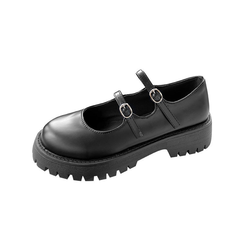 Round toe all-match women's leather shoes