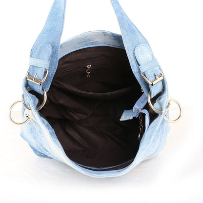 Chic Denim One Shoulder Messenger Handbag