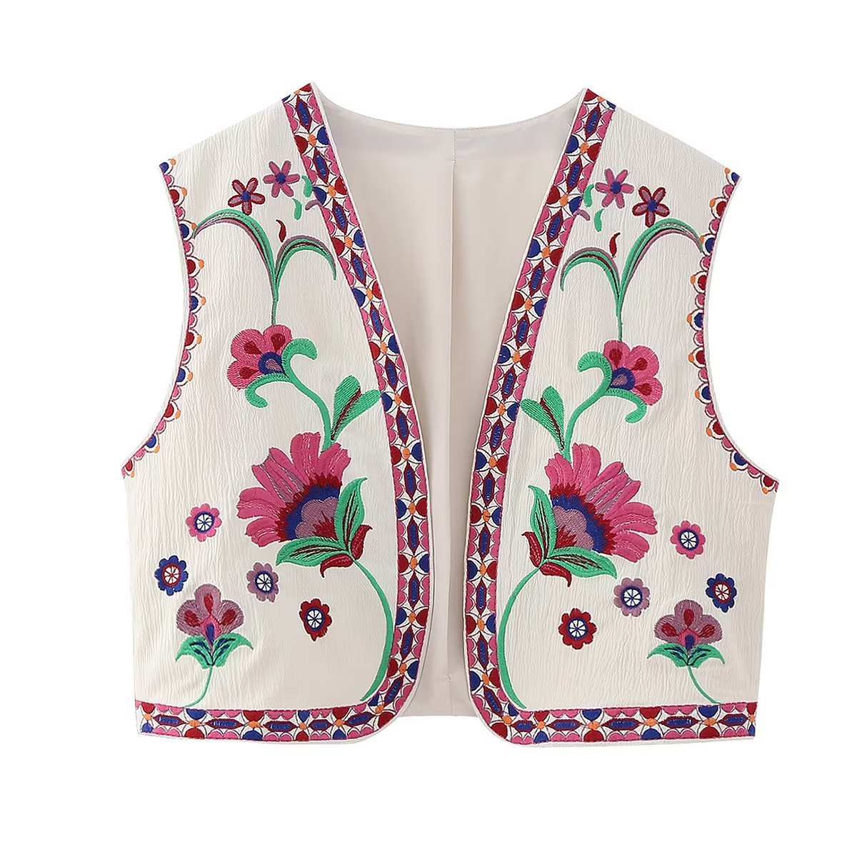 New Women's Embroidered Cardigan Vest