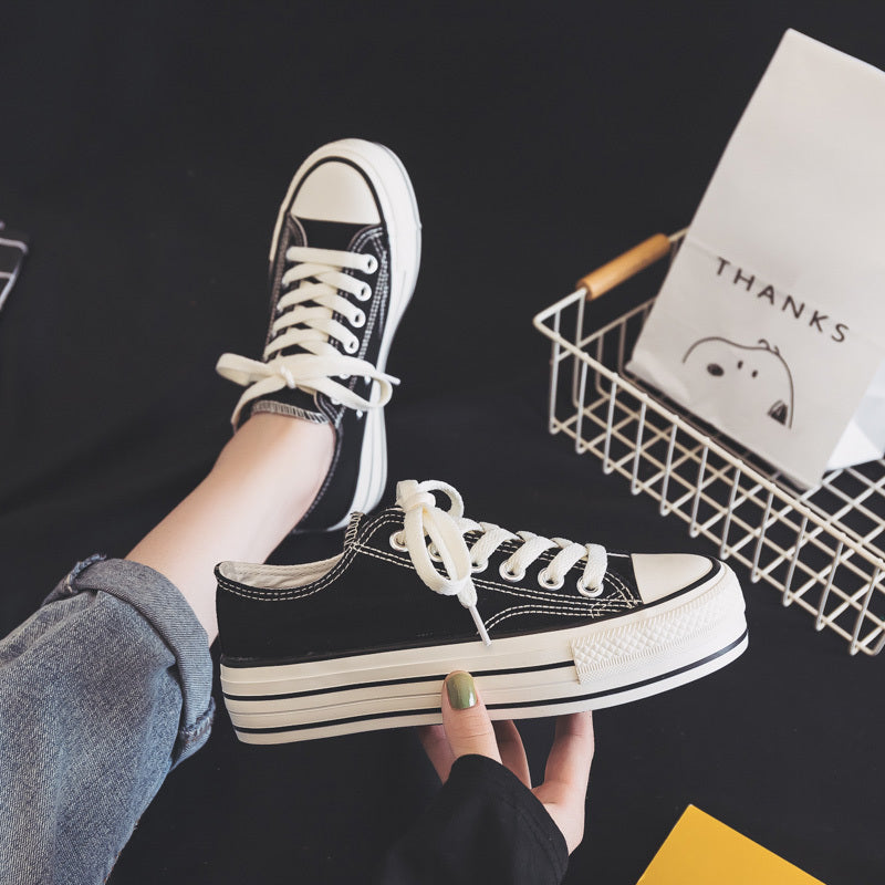 Women's platform canvas shoes