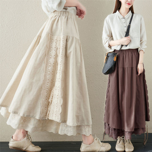 Embroidered Half-Length Skirt for Chic Elegance