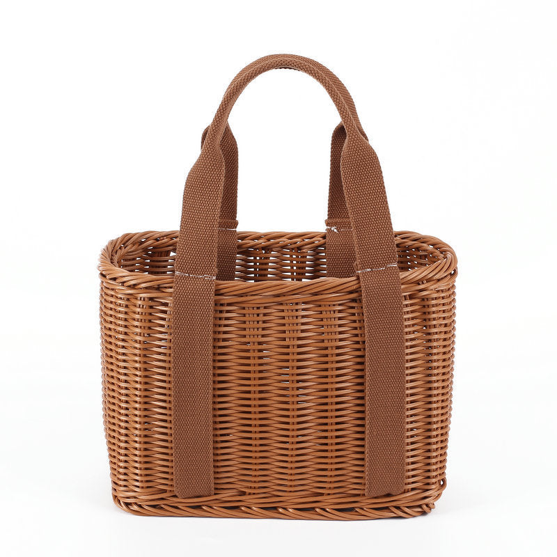 Portable rattan shopping bag