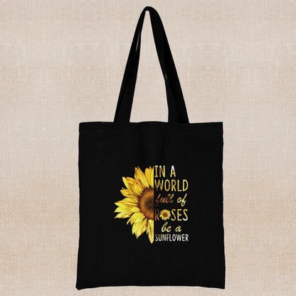 Daisy Print Canvas Shopping Bag: Eco-Friendly Style