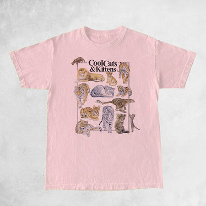 Printed Cool Cat Vintage T-shirt Unisex