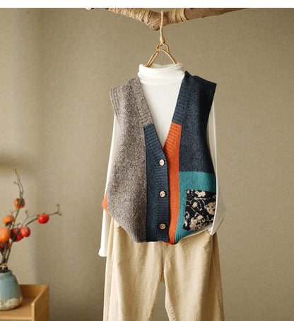 Women's Vintage Knitted Vest Cardigan