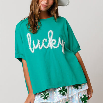 Chic Sequined Lucky Top for Women