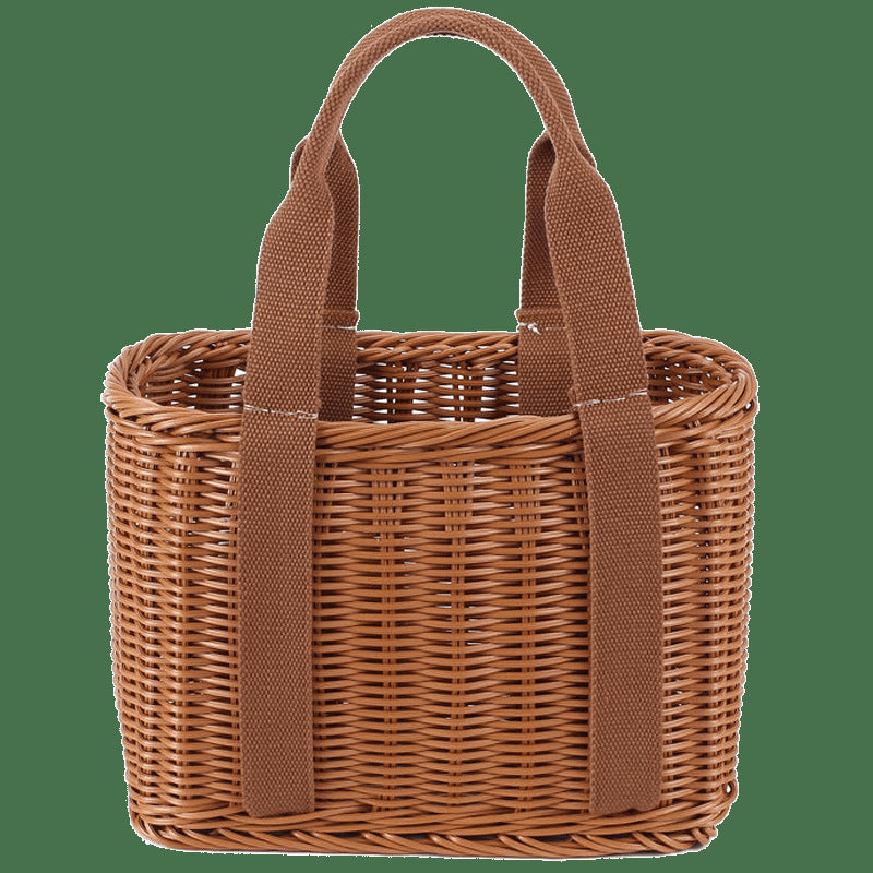 Portable rattan shopping bag