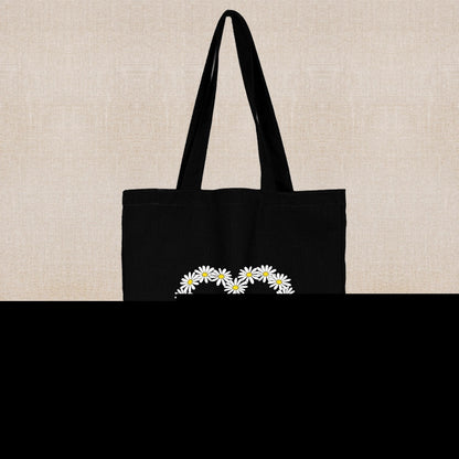 Daisy Print Canvas Shopping Bag: Eco-Friendly Style