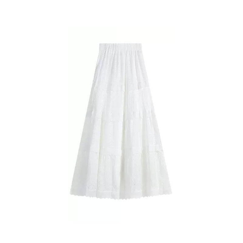 Charming High Waist White Lace Skirt