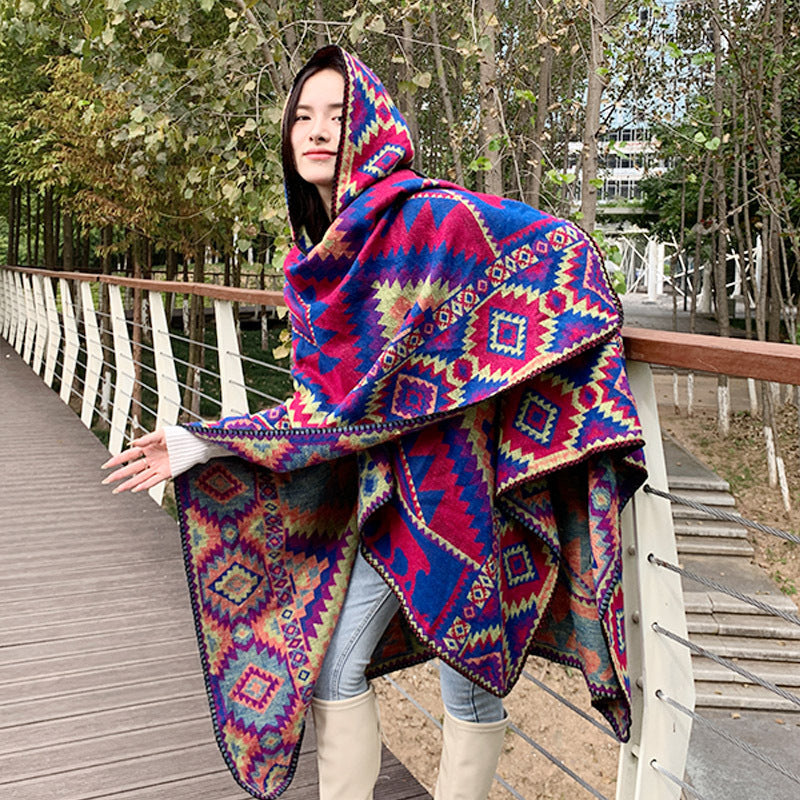 Bohemian Shawl Cloak: Warm & Stylish