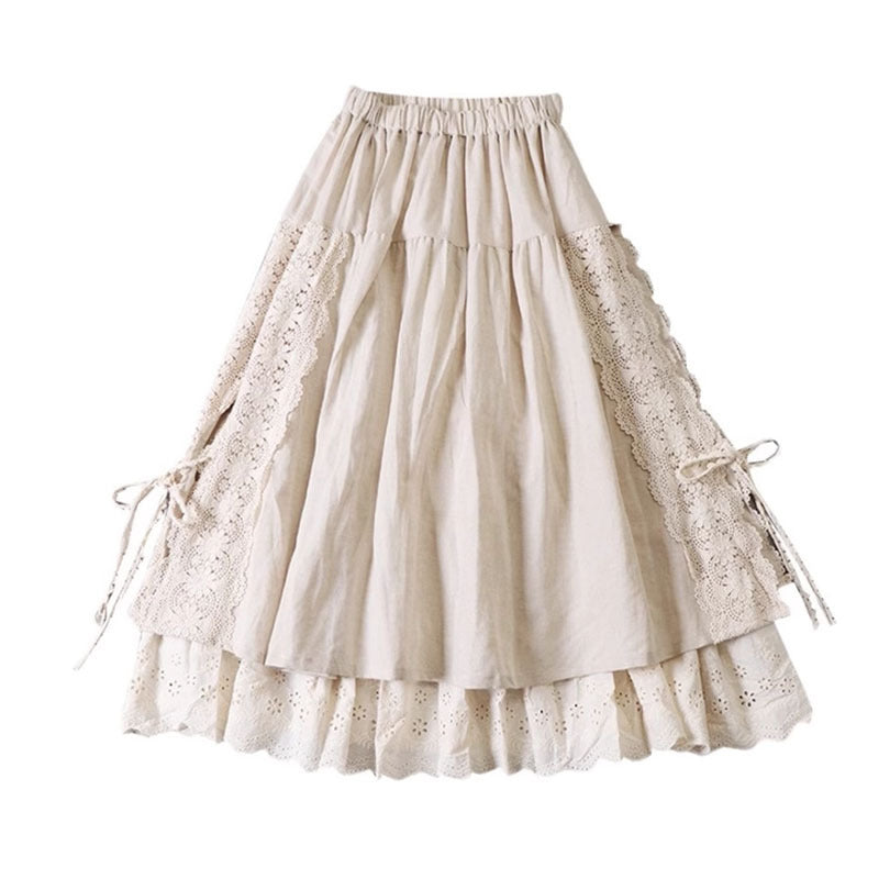 Japanese Linen Lace-Up Skirt: Timeless Elegance