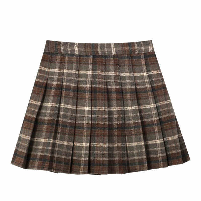 Stylish Pleated Plaid Skirt