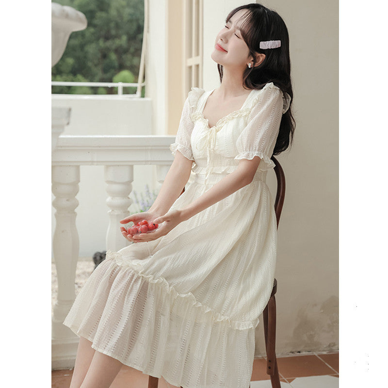 Women's Fashion Retro Thin Wooden Ear Long Skirt