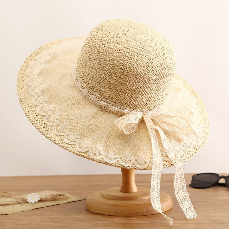 Princess Lolita Straw Hat Lace Butterfly Festival Soft Sister Hat Female Sunscreen Sunscreen French Ladies Style Top Hat