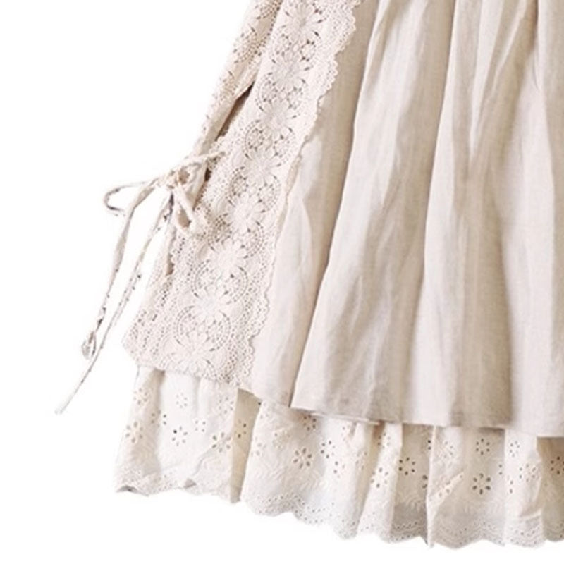 Japanese Linen Lace-Up Skirt: Timeless Elegance