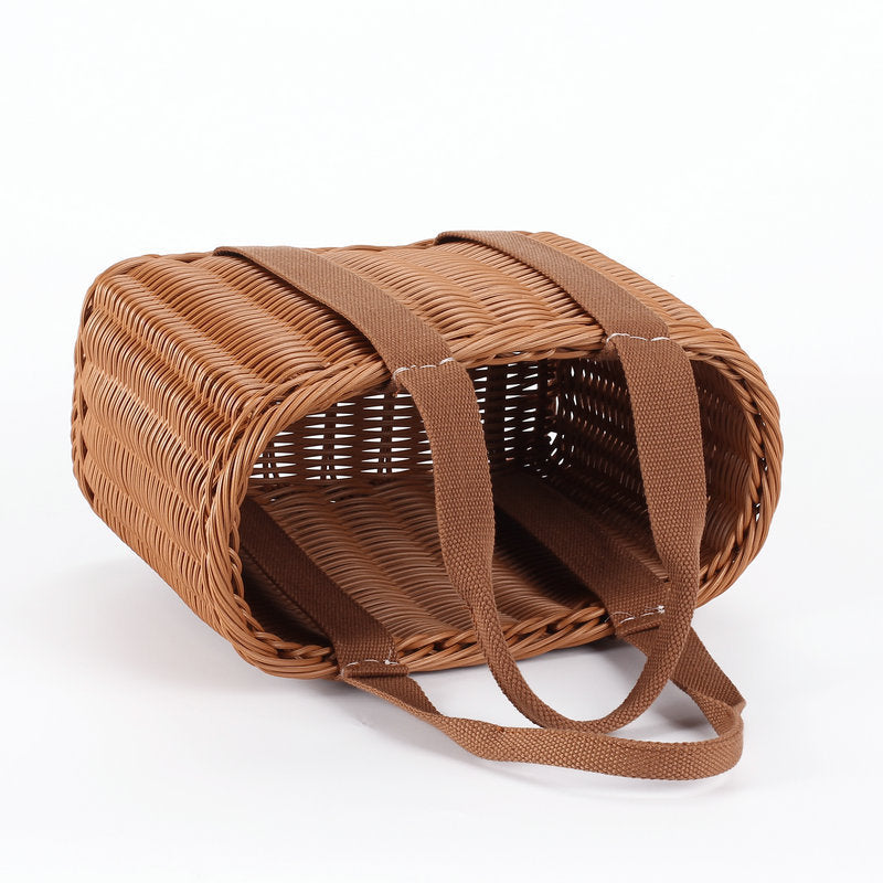 Portable rattan shopping bag