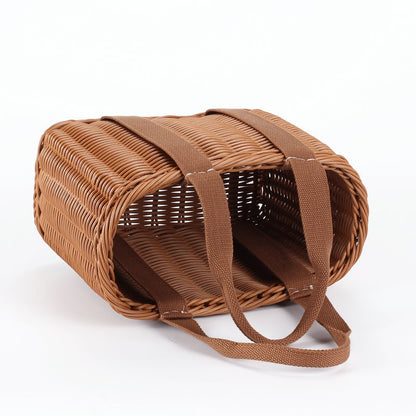 Portable rattan shopping bag