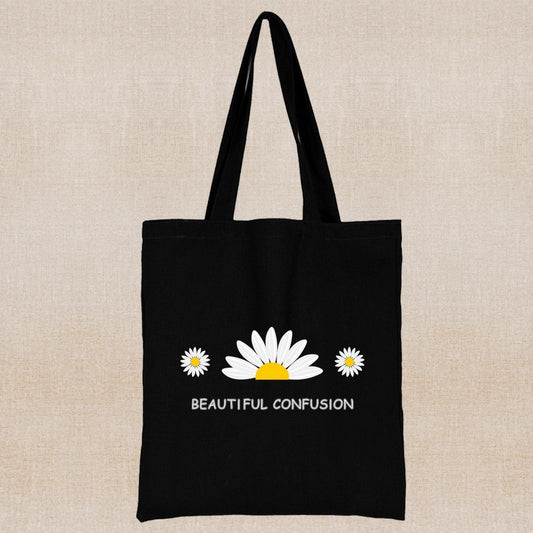 Daisy Print Canvas Shopping Bag: Eco-Friendly Style