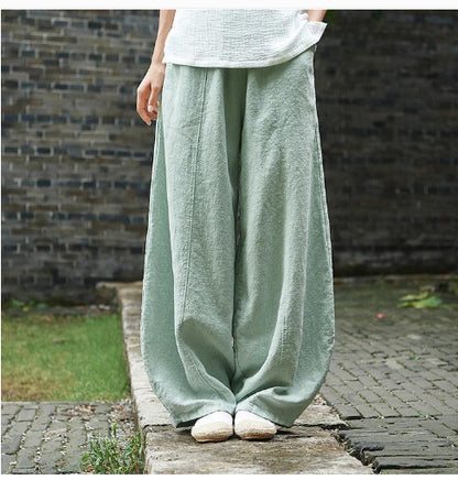 Retro Slimming Washed Casual Bloomers Trousers