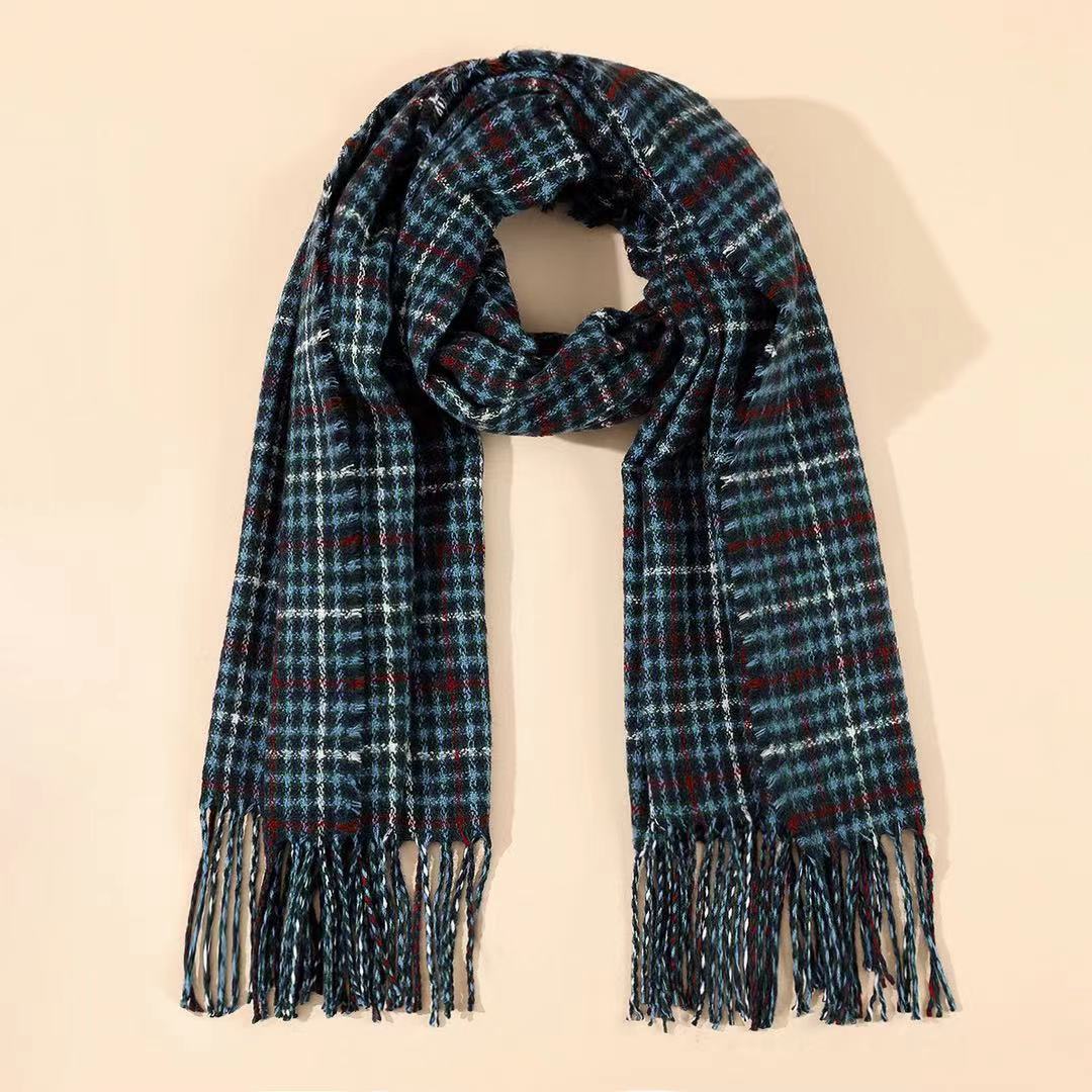 Men's And Women's Cashmere Plaid Tassel Scarf