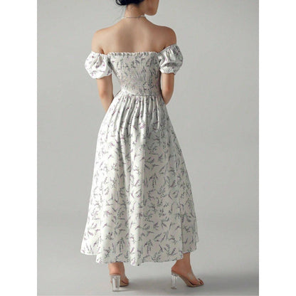 Floral Off-Shoulder A-Line Dress