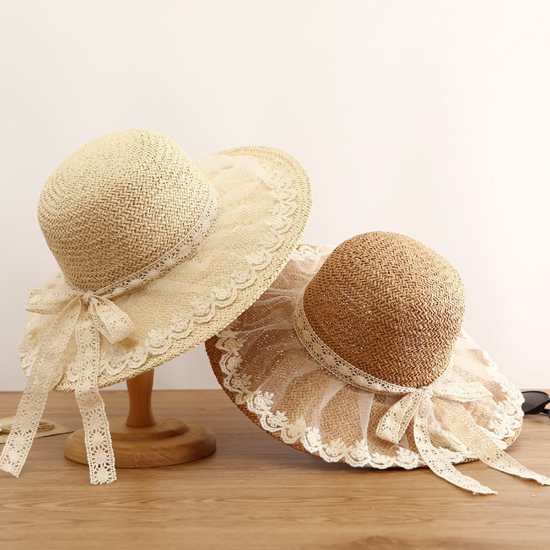 Princess Lolita Straw Hat Lace Butterfly Festival Soft Sister Hat Female Sunscreen Sunscreen French Ladies Style Top Hat