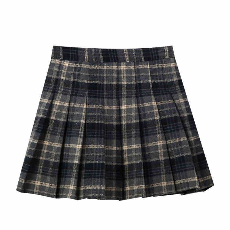 Stylish Pleated Plaid Skirt