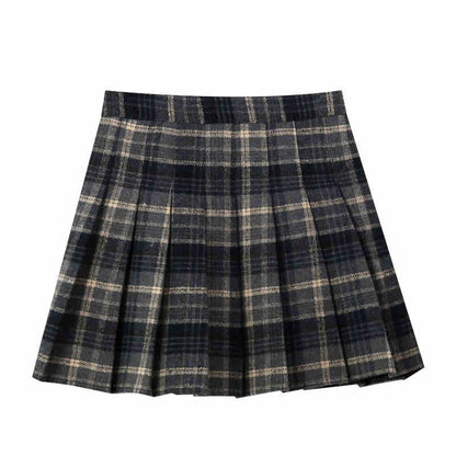 Stylish Pleated Plaid Skirt