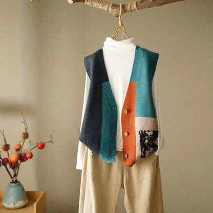 Women's Vintage Knitted Vest Cardigan