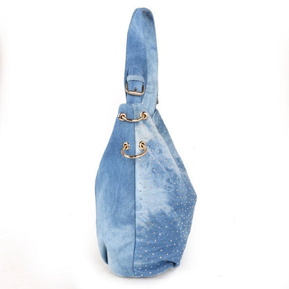 Chic Denim One Shoulder Messenger Handbag